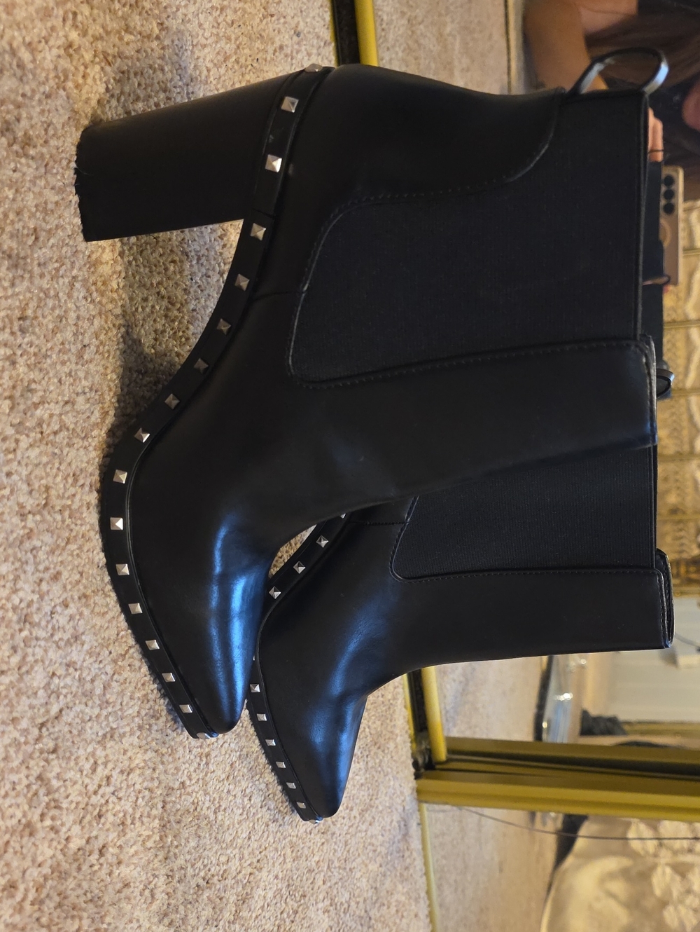 Charles By Charles David Black Studded Ankle Boots Like New